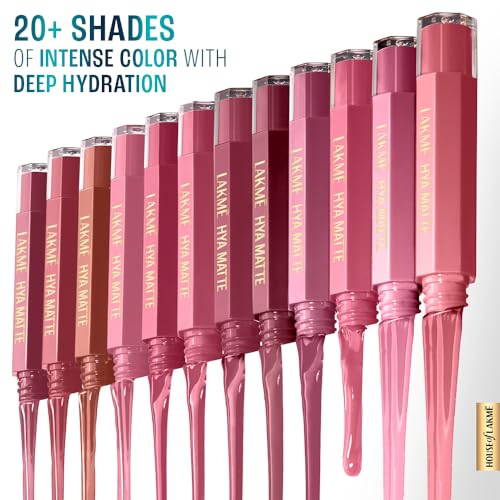 Image of Lakme 9to5 Hya Matte, Werk Mauve Medium Liquid Lipstick, for Soft and Supple Lips, with Hyaluronic Acid & Vitamin E, Matte Finish, Smudge-Proof, Long-Lasting, for Women, 5.3 ml, (Pack of 2)