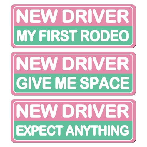 Image of 3Pcs Student Driver New Car Stickers, Cute Accessories Supplies, Exquisite Colorful Student Driver Sticker Magnet Not Easy to Fall Supplies for Car Suitable for Students and Novices