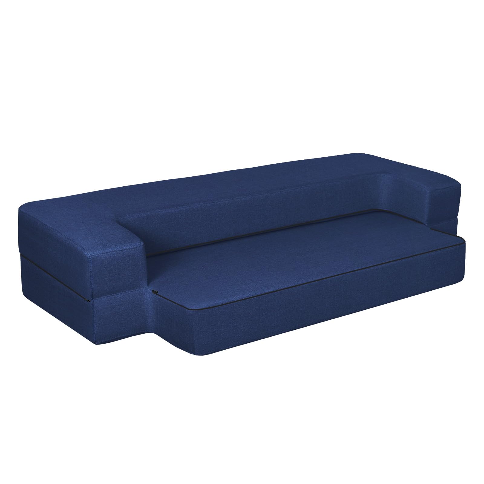 ANONER Sofá de Suelo Plegable Sillón Cama Plegable, Sofá Cama 2 plazas con Espuma de Memoria, Sofá Plegable Convertible en Colchón, Lavable Full Size para Salón Lofts, Azul Oscuro