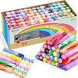UZLU 90 PCS Sidewalk Chalk 30 Color Tie Dye Drawing Chalks for Kids, Colored Jumbo Washable Chalk Giant Box Non-Toxic Dustless,Painting on Sidewalk Bulk,Outdoor Art, Blackboard, Playground