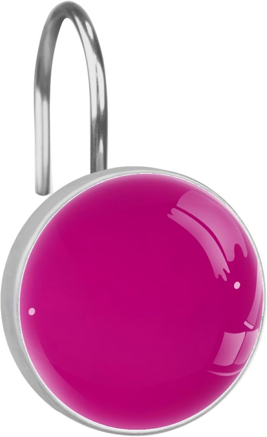 Modern Hot Pink Solid Color 12 Pack Shower Curtain Hooks Decorative Shower Curtain Hook and Ring Set ABS Resin Anti-Rust Bathroom Curtain Rings