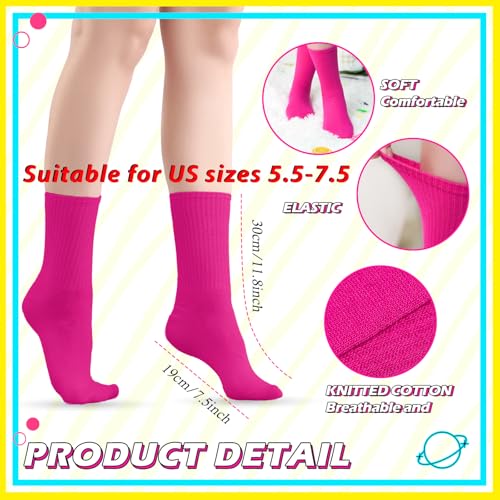 Ronglry Neon Slouch Socks 80s 90s Neon Socks Women's Leg Warmers Extra Long Soft Scrunch Knee High Sock for Neon Outfits2