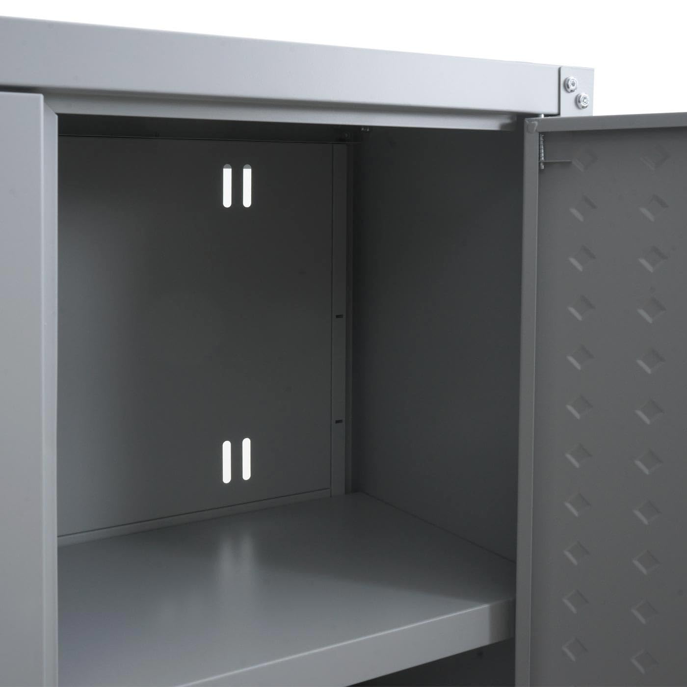 Mendler Armario colgante HWC-O52, armario de pared, garaje, con cerradura, de acero 77 x 77 x 31 cm - gris claro