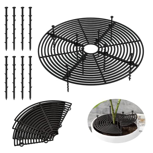 INNAL 2 Stück 30 cm Blumentopfgitter - Blumentopf Abdeckung mit Pflanzenschutz für Katzen und Kinder (Schwarz)