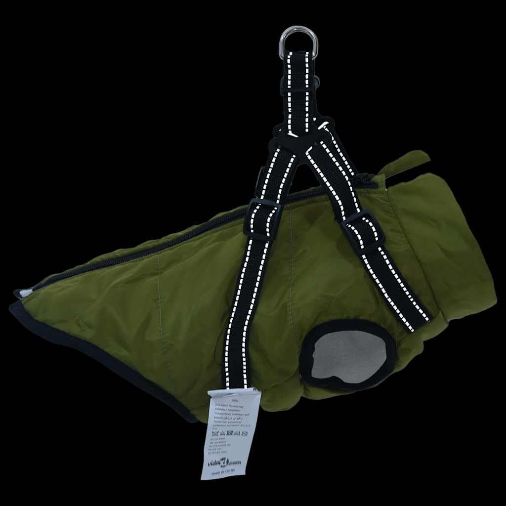 Cappotto per cani con imbracatura regolabile, impermeabile, riflettente, verde militare, L24, in pile di poliestere, cappotto invernale per passeggiate in caso di pioggia, neve e vento