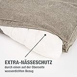 JAMAXX Premium Hundekissen Orthopädische Füllung, Waschbar Bezug aus Edlem Chinelle Stoff, Weiche Kompakte Füllung mit Visco-Schaumstoff-Flocken,120x90 (L), Sand
