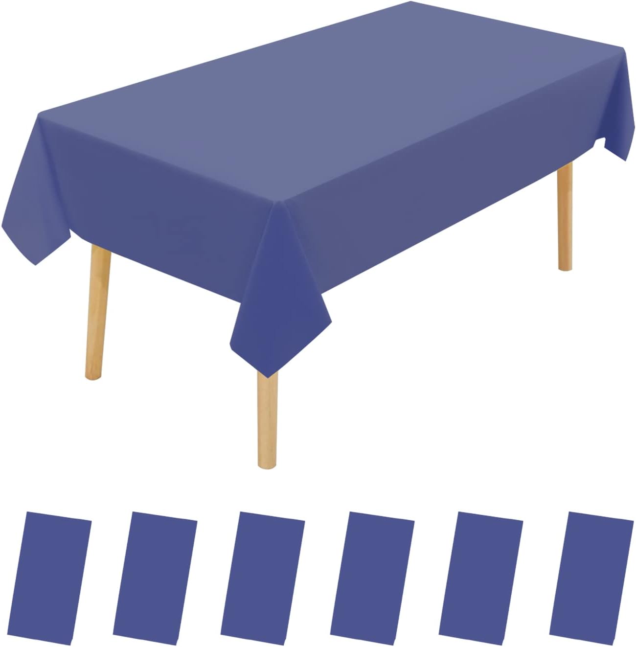 6 Pack Premium Disposable Plastic Tablecloth 54" x 108