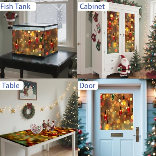 Image of Nuxovilar Frosted Christmas Lights Bokeh Glow Window Film 17.5x39.7 PVC