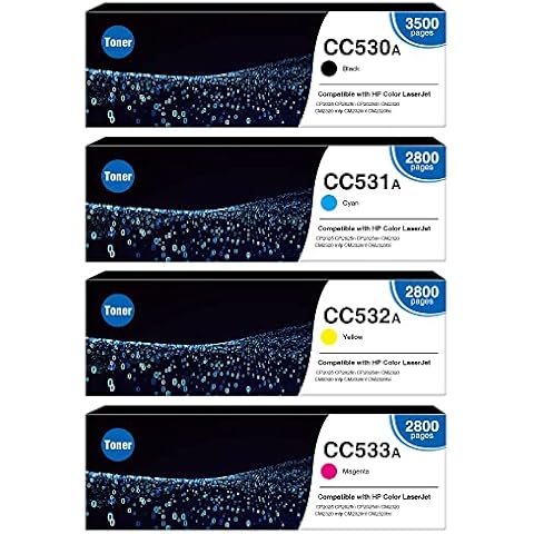 4 Pack Toner Cartridges Compatible for HP 304A (CC530A CC531A CC532A CC533A) for HP Color Laserjet CM2320fxi CM2320nf CM2320 MFP CP2320 CP2025 CP2025n CP2025dn (1Black, 1Cyan, 1Magenta, 1Yellow) Cover
