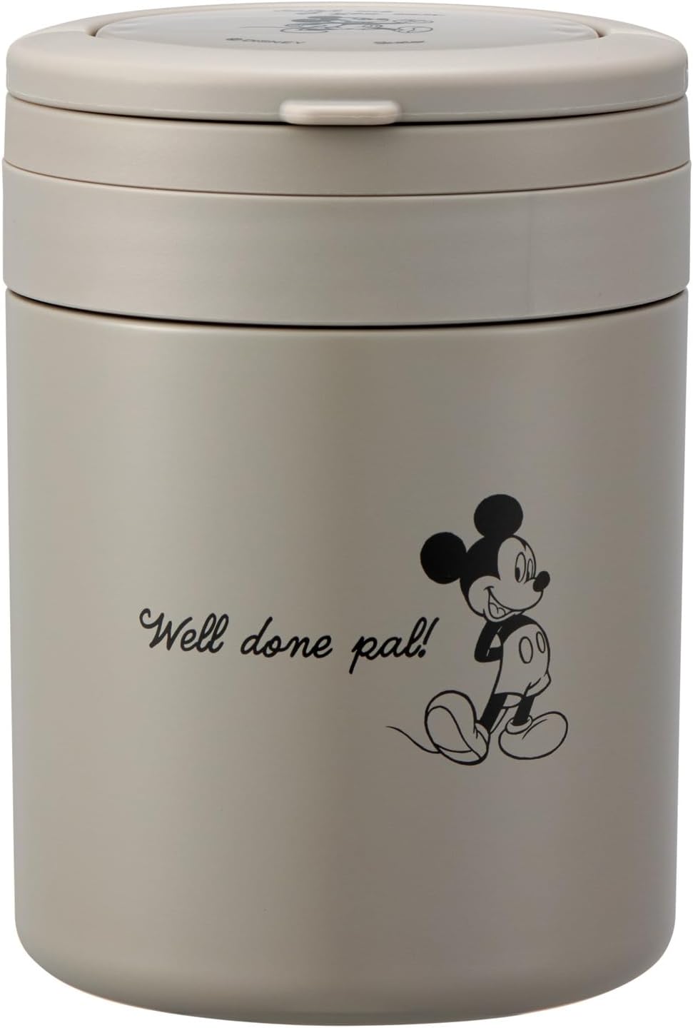 Skater LJFO5-A Thermal Insulated Soup Jar, Large Capacity, 16.9 fl oz (500 ml), Folding Handle, Disney Mickey Mouse, Simple Logo