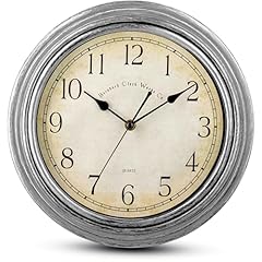 Bernhard Products Vintage Wall Clock Silent Non Ticking 12 Inch Quality Quartz Battery Operated