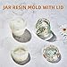 3-Piece Silicone Molds for Epoxy Resin, Including Rolling Tray, Pudding Jar with Lid and Grinder Molds for Resin Casting, DIY Silicone Moulds Kit for Storage and Decoration