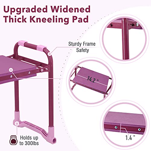Colwelt Garden Kneeler Upgraded, Gardening Kneelers Stool with Rugged & Sturdy Steel Frame, Garden Seat and Kneeler Bench with Tool Pouch, EVA Foam Pad Protects Your Knees(Purple) by Colwelt - Used condition - Image 8