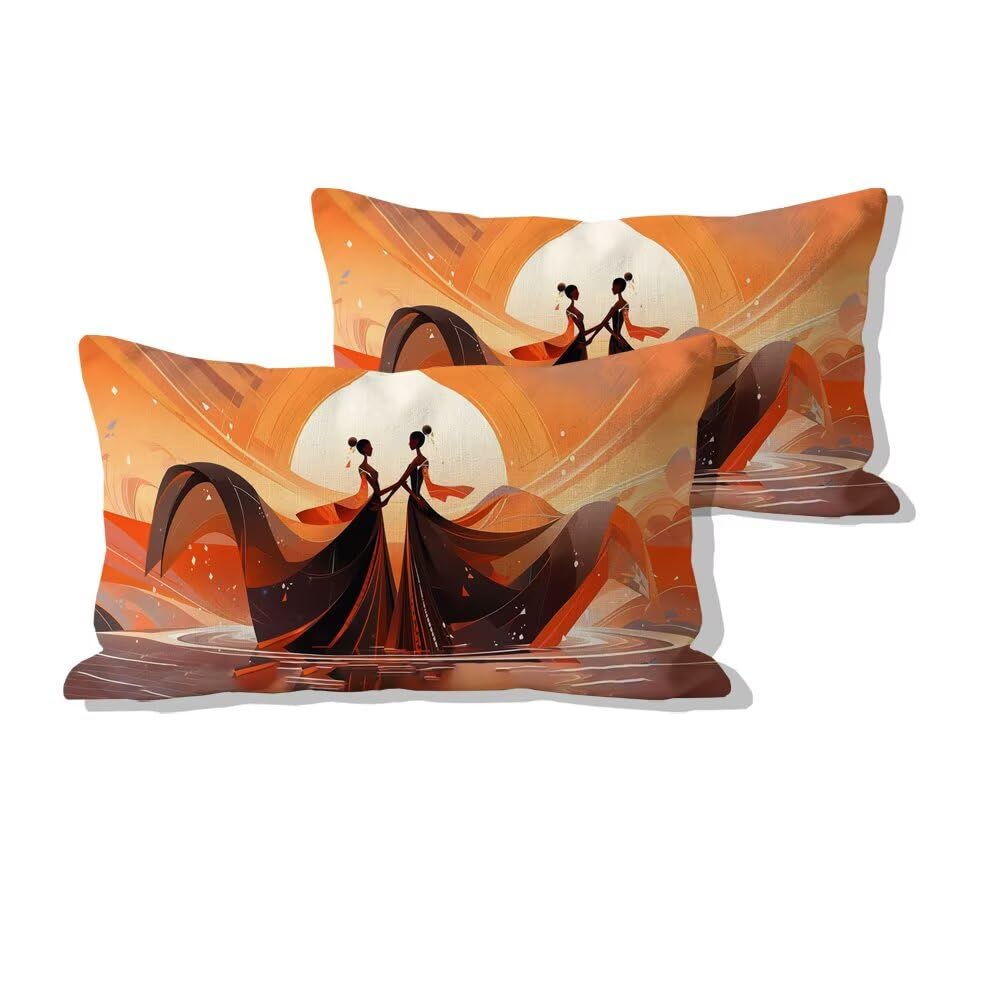 Housse de coussin extérieure imperméable retro 40x80cm rectangulaire pour salon de jardin