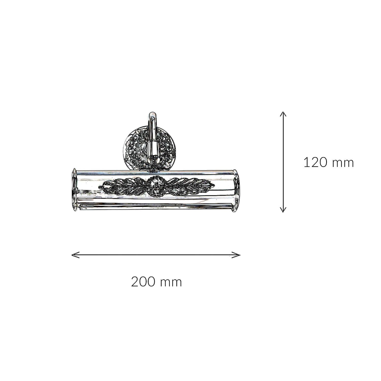 Lámpara de pared exclusiva para cuadros, 20 cm, en cromo brillante, lámpara de pared, 230 V