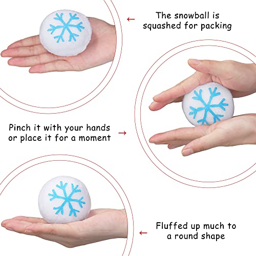 Elcoho 24 Pack 2.8 Inches Kid Snow Toy Ball Set Fight Fun Plush Snowmen Balls Artificial Fake Ball with Snowflake Bag for Kid Christmas Winter Game Indoor Outdoor Play Toy by Elcoho - Used condition - Image 3