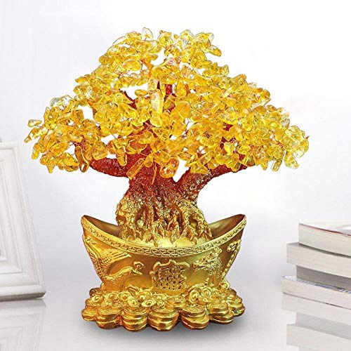Cristalli Soprammobili Pezzi Da Collezione Famiglia Albero Dei Soldi Lingotto D'Oro Albero Ornamento Celebrazione Decorazione Della Casa Soggiorno Cristallo Dorato Matrimonio Affari Cristallo Delicato