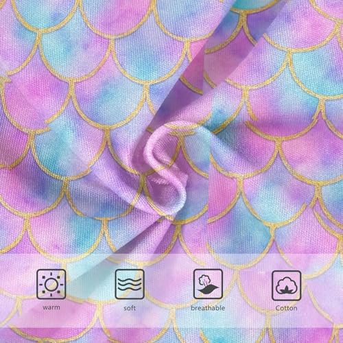 Joisal Pattern Toddler Underwear Floral 2t Cotton Panties Little Girl Gradient Mermaid Scale Pink Teal Briefs Underpants3