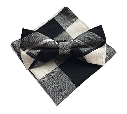 Elfeves Men Beige Black Bow Ties Accessory Set Wool Blend Great Fashion Neckties Elfeves Men Beige Black Bow Ties Accessory Set Wool Blend Great Fashion Neckties
