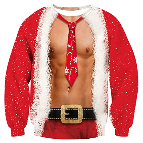 70s Men And Women Unisex Ugly Christmas Sweatshirt Cute Rainbox Tree With Xmas Light Up Sweater Novelty Over Size One Piece Winter Holiday Jumper Top Shirts For Adult XXXL