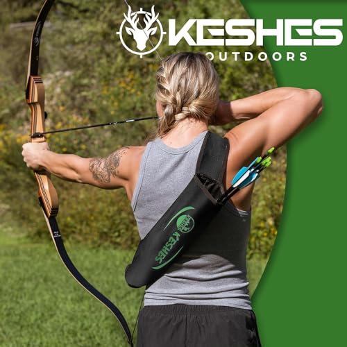 image for KESHES Archery Back Arrow Quiver Holder - Adjustable Quiver for Arrows