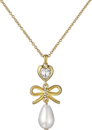 Ted Baker Imogen Heart Bow Pearl Drop Pendant for Women
