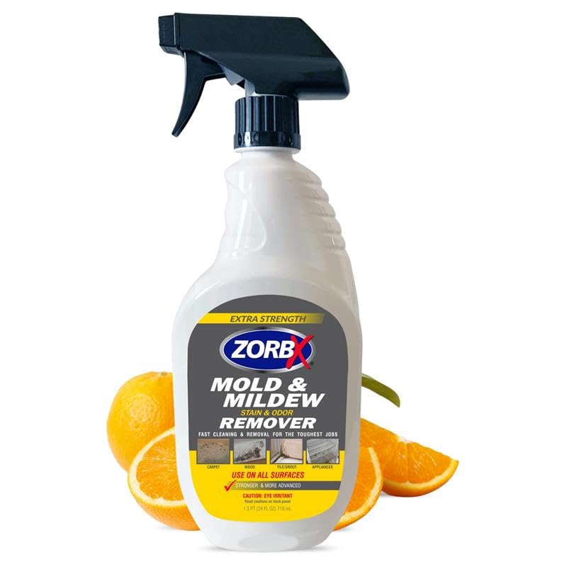 ZORBX Extra Strength Remover & Cleaner Spray 24 FL Oz – Scrub Free Formula - Bleach Free Stain & Smell Eliminator for Shower, Bathroom, Ceiling, Carpet, Cars, Walls & Wood