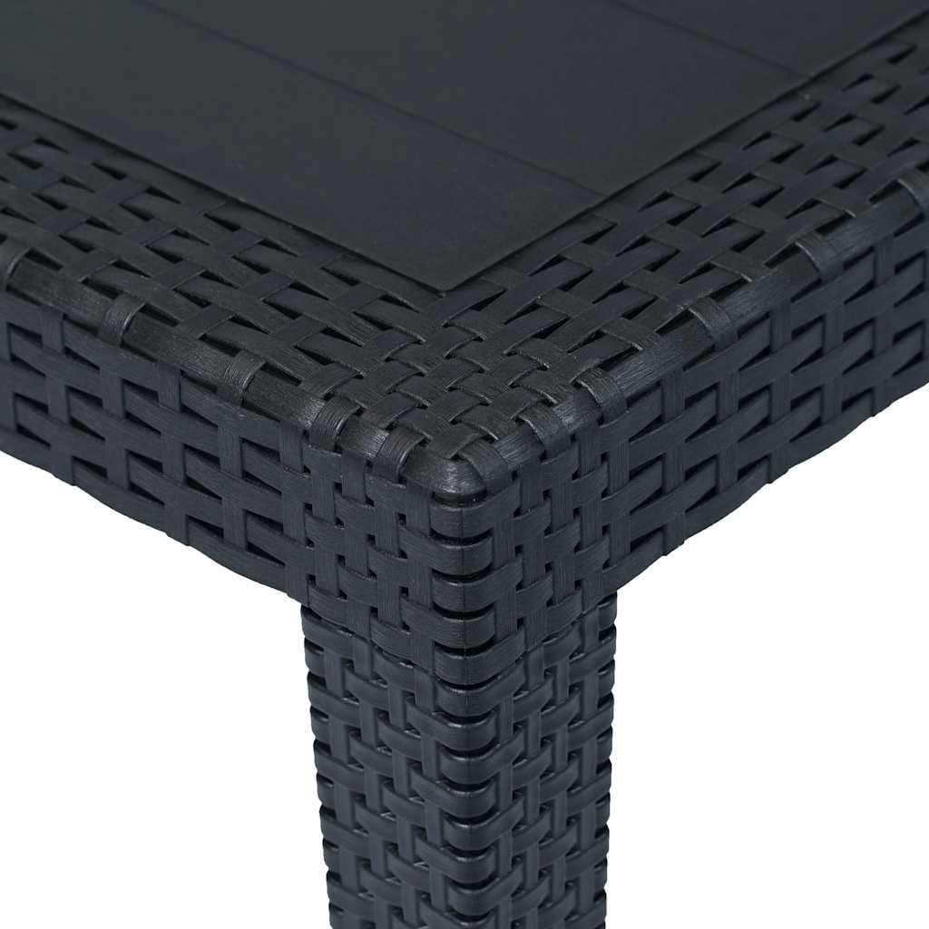 vidaXL Mesa de Jardín Plástico Aspecto Ratán Gris 150x90x72 cm Comedor Patio