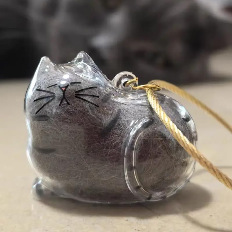 Cat Hair Holder Key Chain – 4er-Set Transparente Acryl-Anhänger In Hasenform, Zur Aufbewahrung Von Katzenhaaren, Als Erinnerung Für Unterwegs