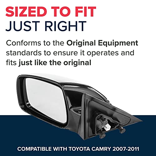 Dependable Direct Driver Side Mirror for Toyota Camry (2007 2008 2009 2010 2011) Power Adjusting Unpainted Left Non-Heated Non-Folding Outside Rear View Replacement Door Mirror - TO1320215 - Image 3