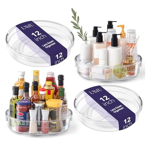 LAMU 4 Pack 12in Lazy Susan Organizer Set