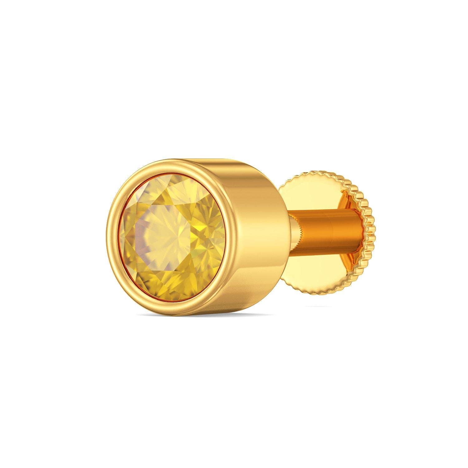 Precious stone 22k gold women Nose Pin-image-21