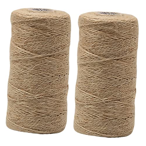 HOLIDYOYO 2Rolls Jute Twine String for DIY Crafts Home Decor Gardening and Wrapping Durable Strand Rope for Creative Projects