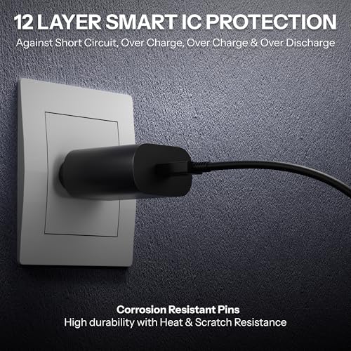 Image of Original 25w Charger | Type-C Adapter & Cable | Compatible with Samsng Galaxy S21 Ultra S21 Plus S20 FE Note 20 Ultra A72 A52 M51 - Black