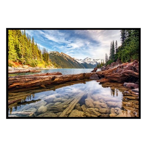 Hexoa - Póster enmarcado de lago Montaña Nature Sauvage – 60 x 40 cm