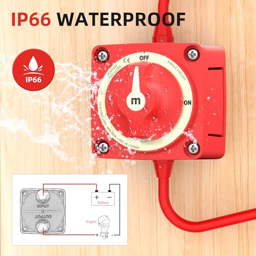 Image of Battery Disconnect Switch 12V 48V Marine Battery Cut Off Switch 300A Heavy Duty Ignition Protected On /Off Battery Kill Switch for Car Boat RV ATV UTV Vehicles