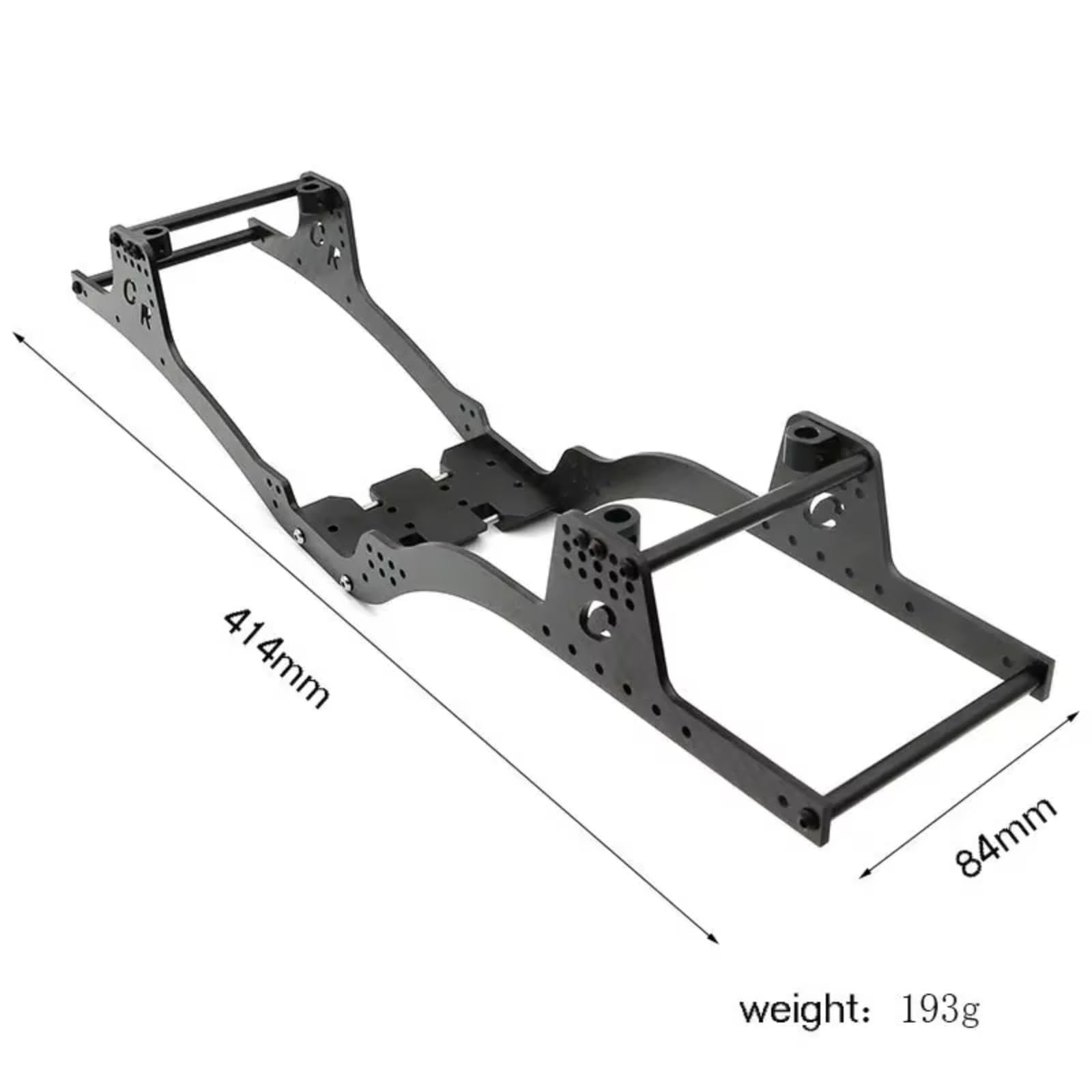 RC Crawler rama dla LCG dla osiowego dla SCX10 I II III dla Capra 1/10 z włókna węglowego do zestawu ramy szyny ochronnej na słupek karoserii części samochodowe RC (czarny)