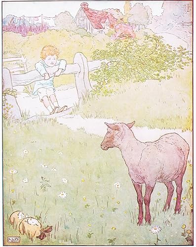 Impression d'art Baa Baa Black Sheep : Toile haute définition Leonard Leslie Brooke 60x90