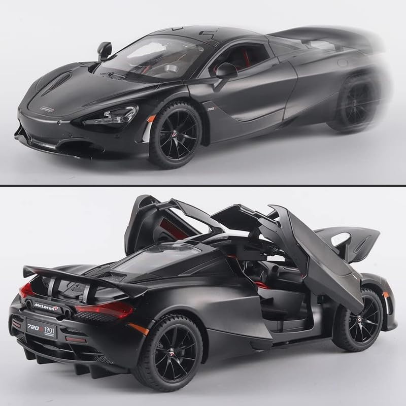 Image of Play Boy 1:32 McLaren 720s Model Diecast Metal Alloy Pullback Toy Vehicle with Openable Doors Light and Music Car for Kids (Multicolor)