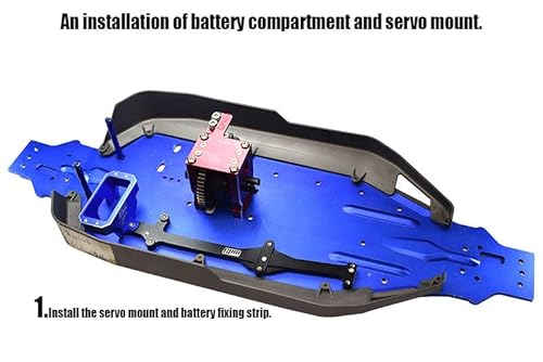 Aluminum 7075-T6 Servo Mount And Carbon Fiber Battery Compartment For Traxxas 1/8 4Wd Sledge Monster Truck 95076-4 - 22Pc Set Black #TOP1