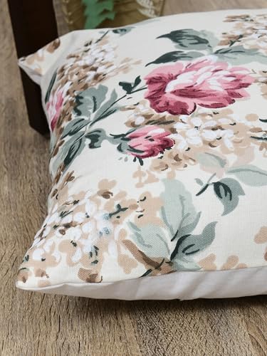 Image of Clasiko Premium Duck Cotton Decorative Throw Cushion Covers for Sofa Living Room ; Set of 5; 16x16 Inches; Vivid Blossom