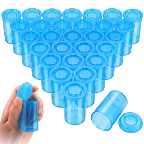 Image of Jovitec 100 Pcs Plastic Film Canister Holder 35 mm Empty Camera Reel Containers Storage Containers Case with Lids for Small Accessories Fish Hook Film Beads(Blue)