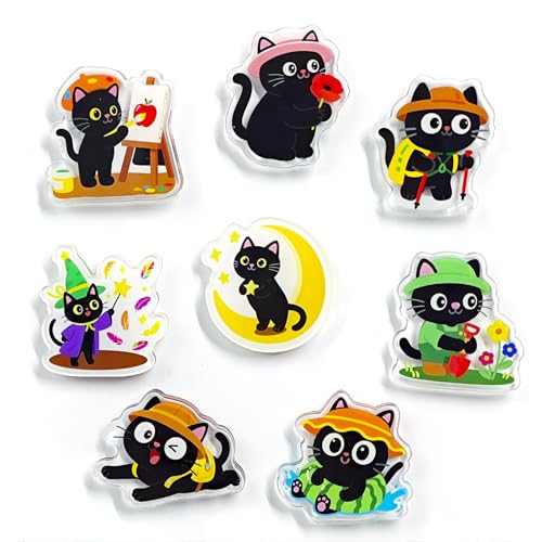 Set de 8 imanes decorativos de gato para refrigerador