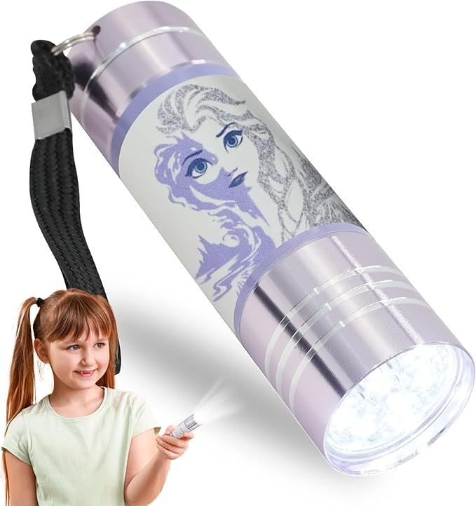 Frozen Flashlight, 9 LED Torch with Color LED Flashlight for Kids Outdoor Adventures, Camping, Travel, Christmas and Emergency Use - Durable Design - Light Purple โ image 1
