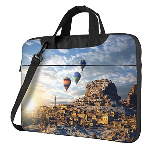 Mallette ordinateur portable 14 pouces avec bandoulière et motif Tour du ballon