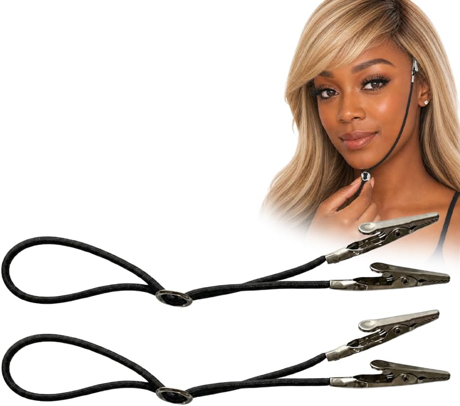 Brandywine Wig Chin Strap, Soft Elastic, Strong Grip, Secures Wigs for Styling, Cutting & Brushing - Pack of 2