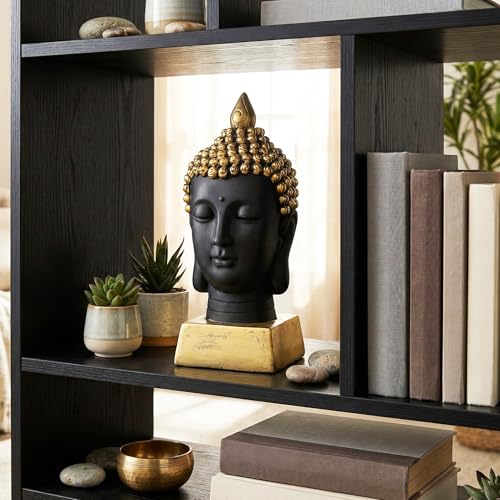 Estatua Cabeza de Buda Dorada 13 in para Decoración miniatura 6