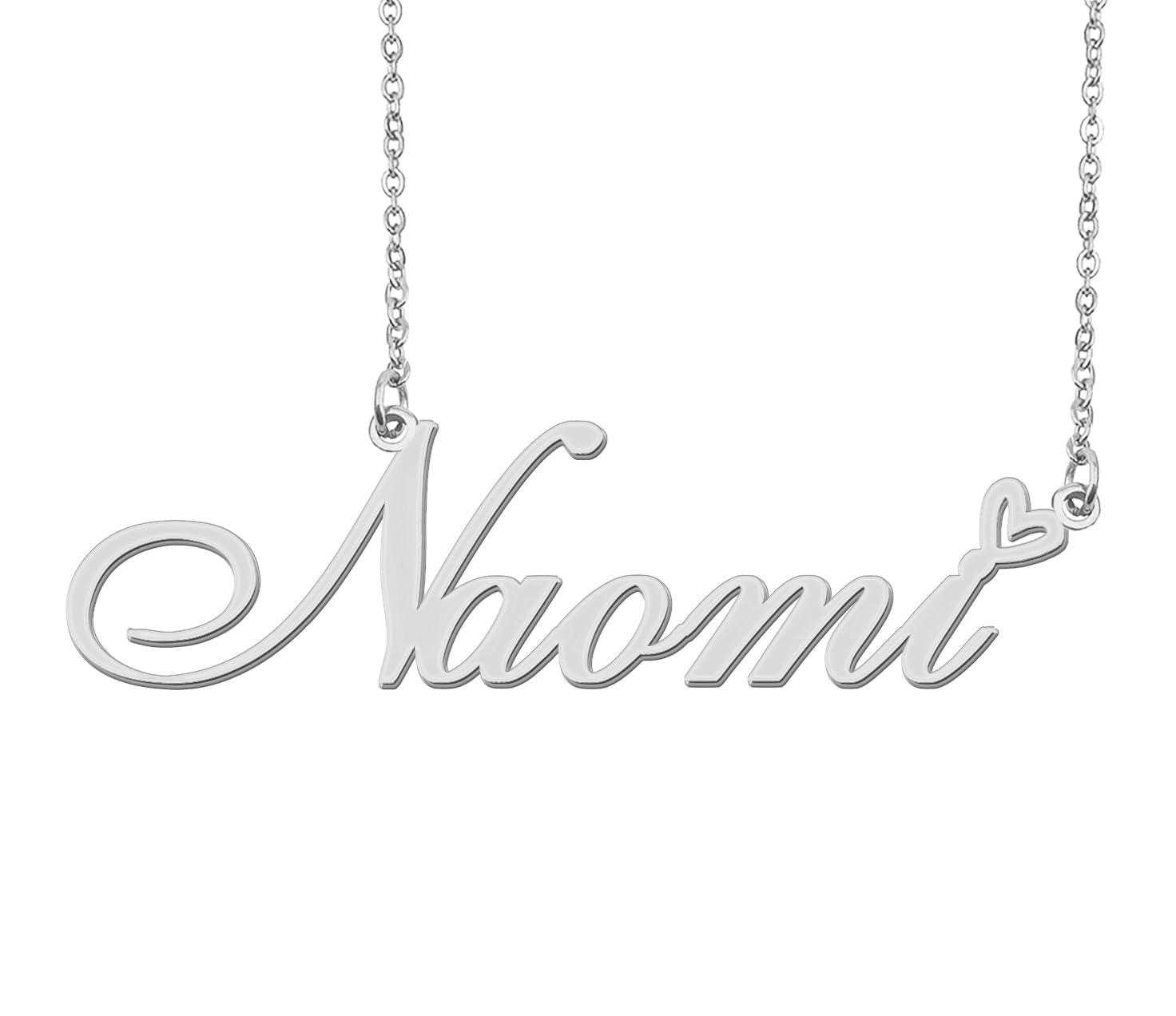Aoloshow Personalized Heart Name Necklace Gold Custom Any Names Stainless Steel Jewelry for Womens Graduation