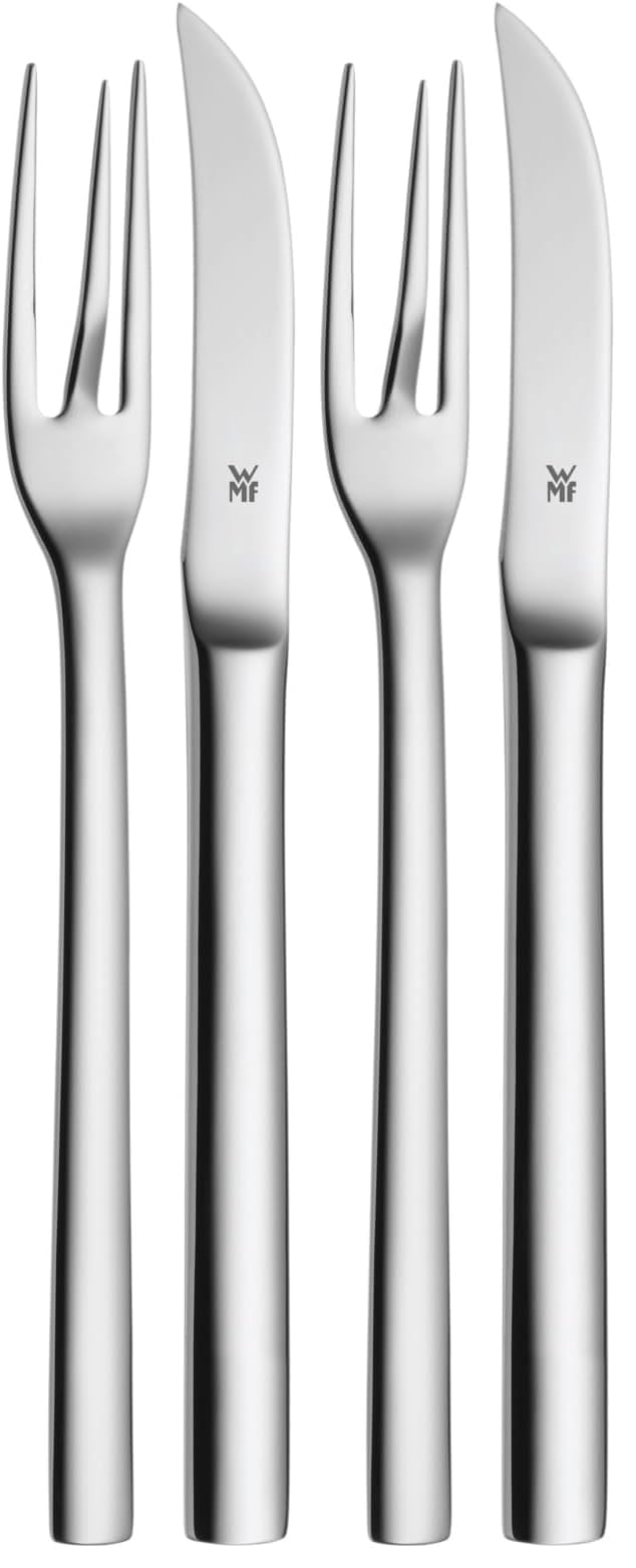 WMF Nuova Pellkartoffelbesteck Set 2-teilig, 16 cm, Pellkartoffelgabel, Pellkartoffelmesser, Cromargan Edelstahl poliert, spülmaschinengeeignet, 18.2 x 4.2 x 2 cm (Packung mit 2)