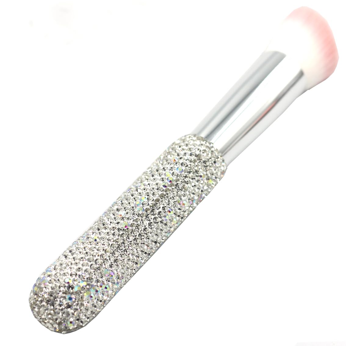Bling 8-teiliges Kosmetik-Make-up-Pinsel-Set: superweiche Pinsel, funkelnde Diamantgriffe, tragbare PU-Ledertasche, ideales Geschenk für Make-up-Liebhaber (Silber)